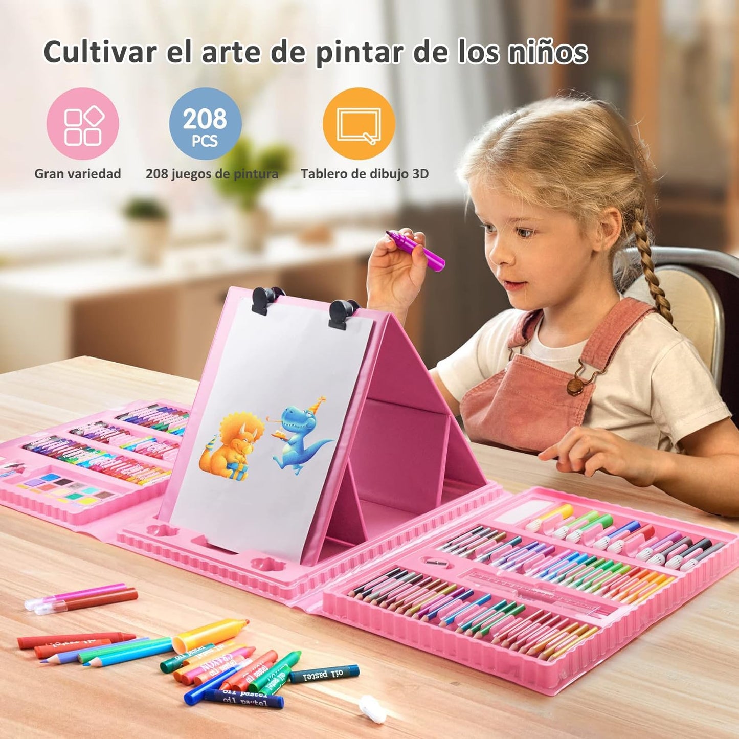 Lápices de Colores Kits de arte y dibujo, suministros de arte para niños, paquete de 208