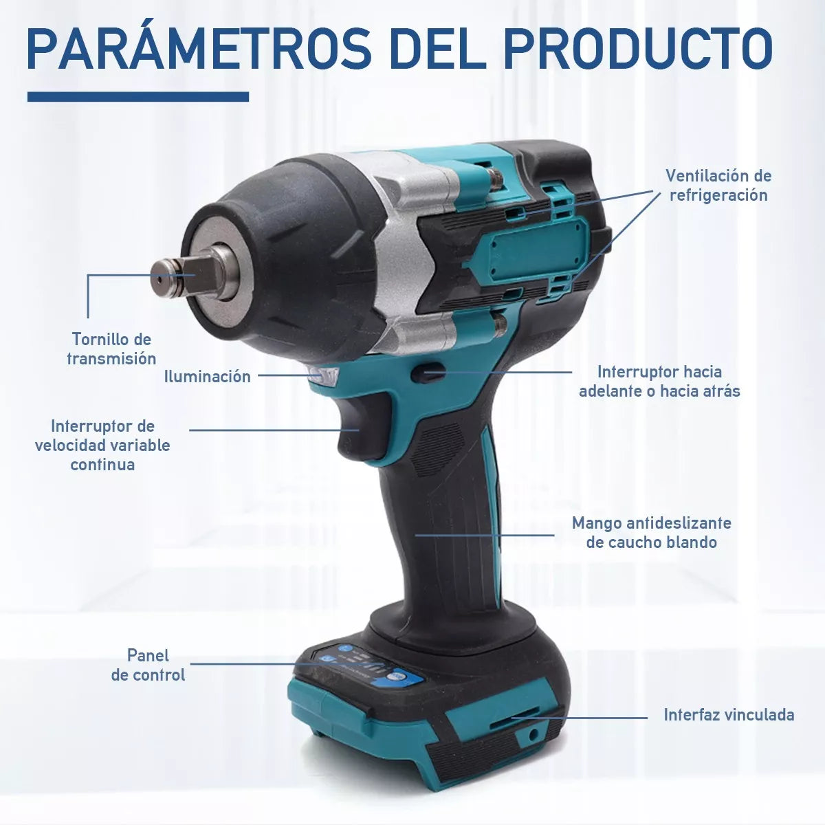 LLave de impacto 1/2 sin escobilla RUDO™